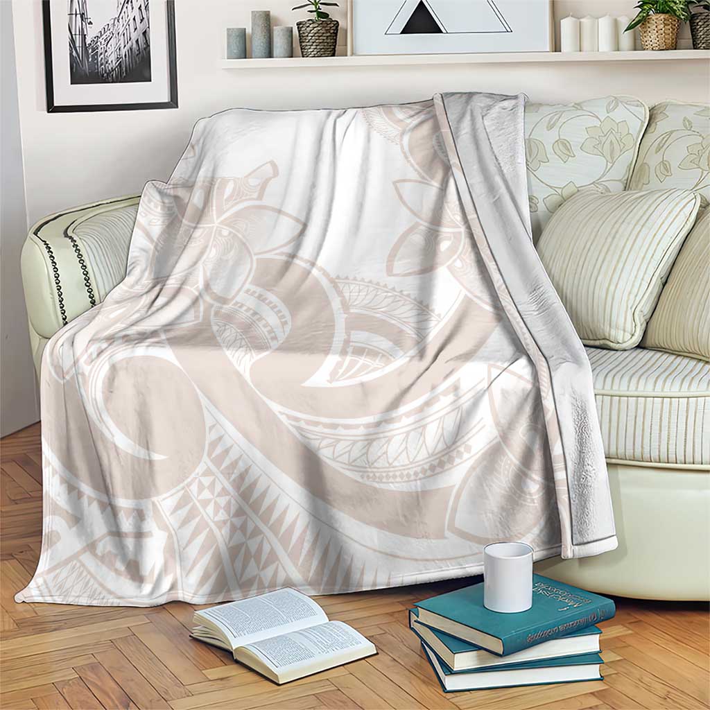 Polynesian Tribal Plumeria Lotu Tamaiti Blanket Pastel Nude LT9 Nude - Polynesian Pride