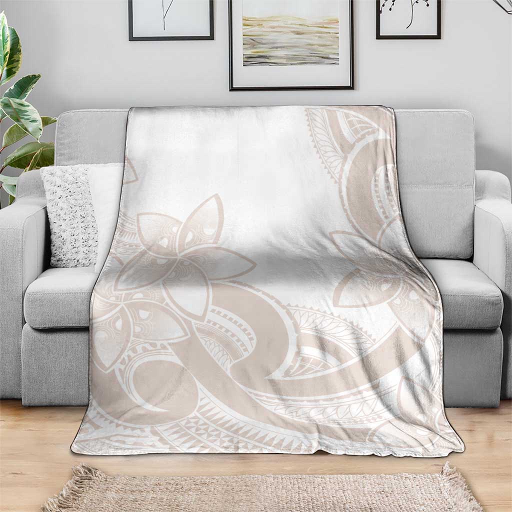Polynesian Tribal Plumeria Lotu Tamaiti Blanket Pastel Nude LT9 - Polynesian Pride