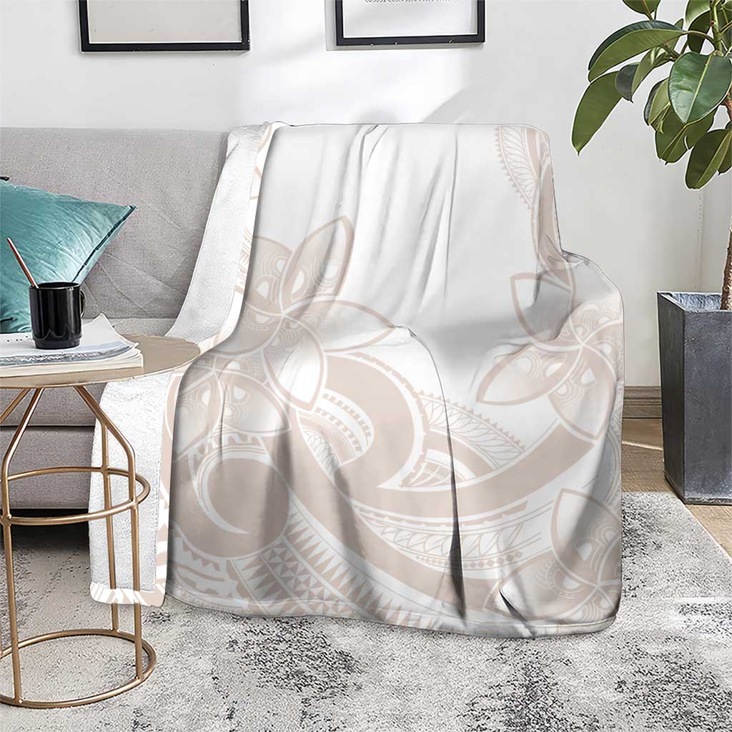 Polynesian Tribal Plumeria Lotu Tamaiti Blanket Pastel Nude LT9 - Polynesian Pride