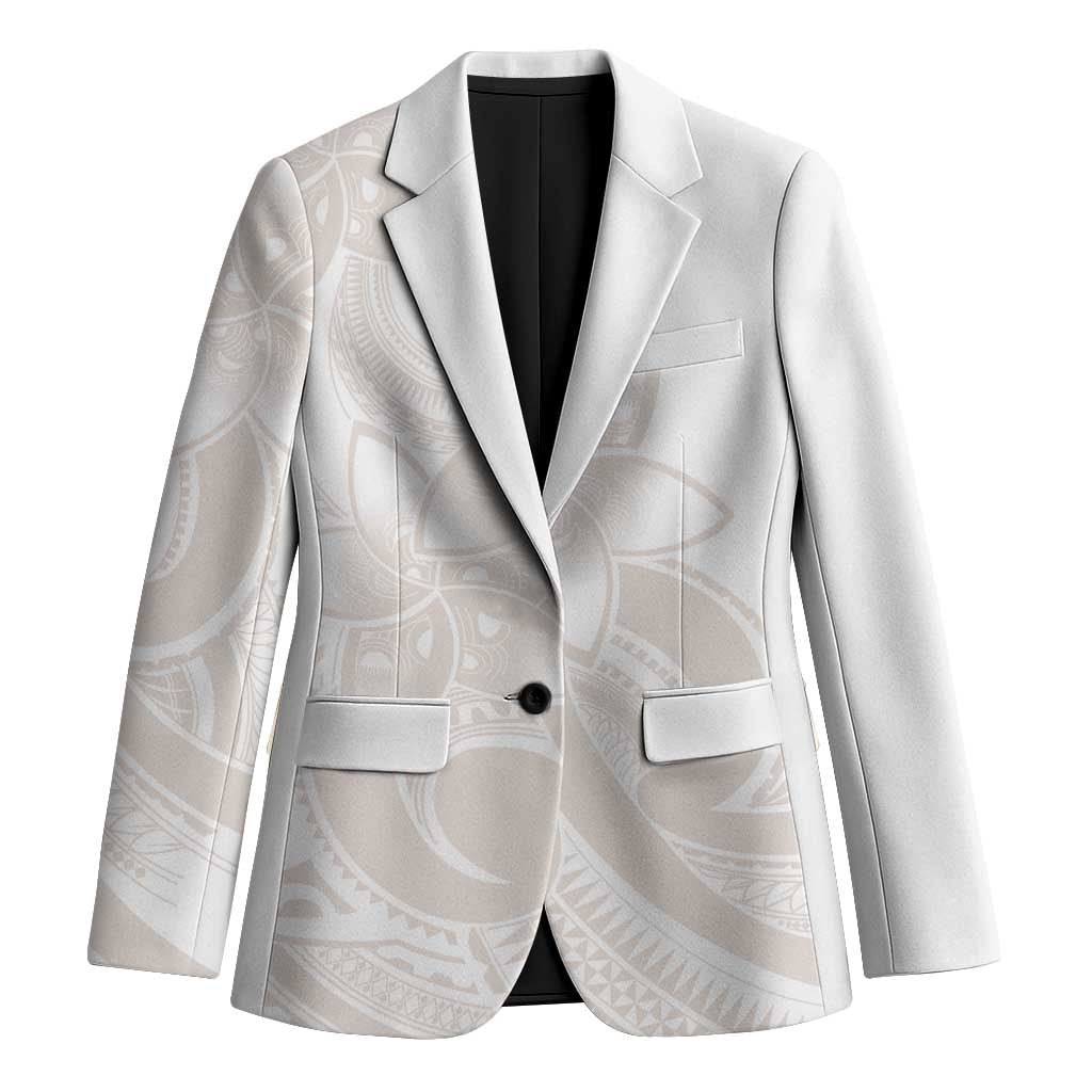 Polynesian Tribal Plumeria Lotu Tamaiti Blazer Pastel Nude - Polynesian Pride