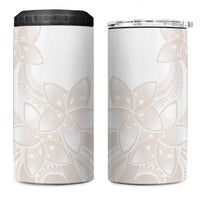 Polynesian Tribal Plumeria Lotu Tamaiti 4 in 1 Can Cooler Tumbler Pastel Nude - Polynesian Pride