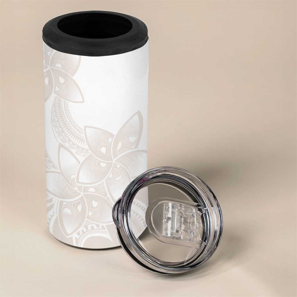 Polynesian Tribal Plumeria Lotu Tamaiti 4 in 1 Can Cooler Tumbler Pastel Nude - Polynesian Pride