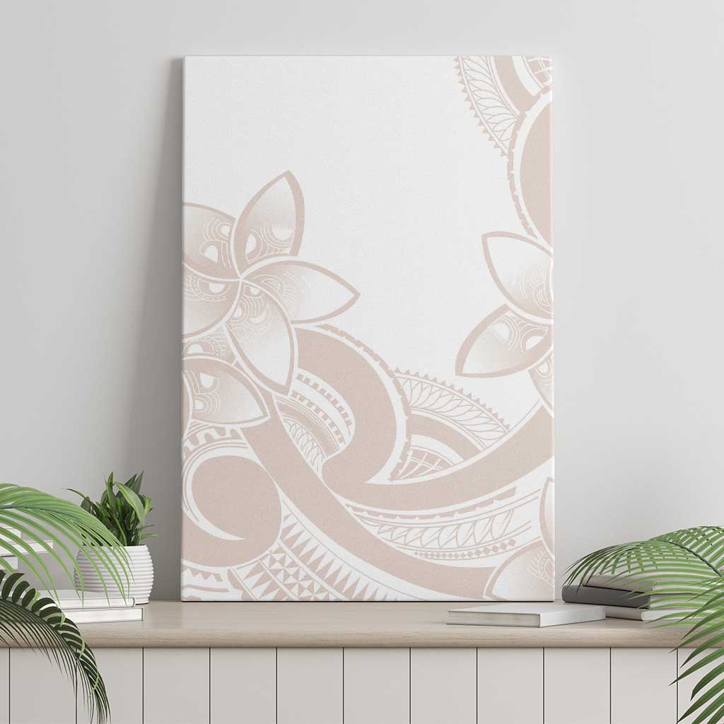 Polynesian Tribal Plumeria Lotu Tamaiti Canvas Wall Art Pastel Nude LT9 - Polynesian Pride