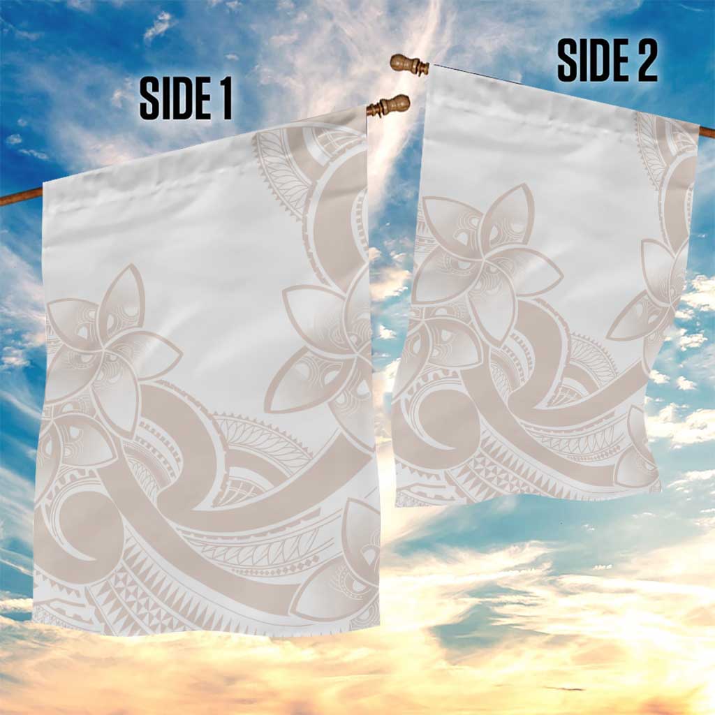 Polynesian Tribal Plumeria Lotu Tamaiti Garden Flag Pastel Nude - Polynesian Pride