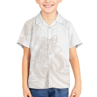 Polynesian Tribal Plumeria Lotu Tamaiti Kid Hawaiian Shirt Pastel Nude LT9 Kid Nude - Polynesian Pride