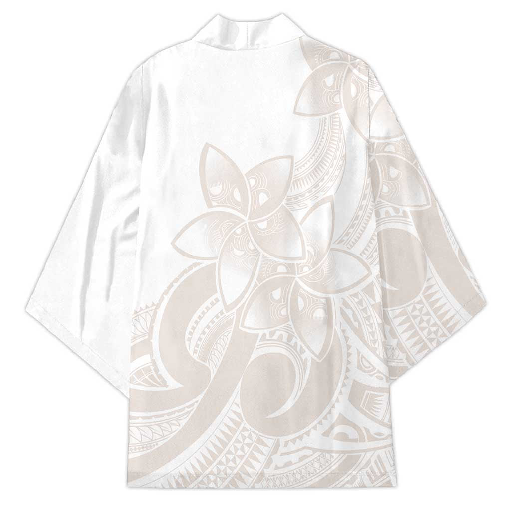 Polynesian Tribal Plumeria Lotu Tamaiti Kimono Pastel Nude - Polynesian Pride