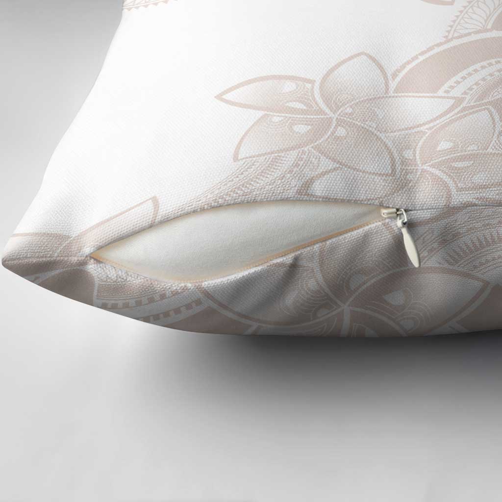 Polynesian Tribal Plumeria Lotu Tamaiti Pillow Cover Pastel Nude - Polynesian Pride