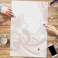 Polynesian Tribal Plumeria Lotu Tamaiti Puzzle Pastel Nude - Polynesian Pride