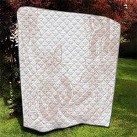 Polynesian Tribal Plumeria Lotu Tamaiti Quilt Pastel Nude - Polynesian Pride