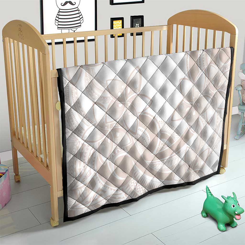 Polynesian Tribal Plumeria Lotu Tamaiti Quilt Pastel Nude - Polynesian Pride