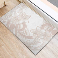 Polynesian Tribal Plumeria Lotu Tamaiti Rubber Doormat Pastel Nude - Polynesian Pride