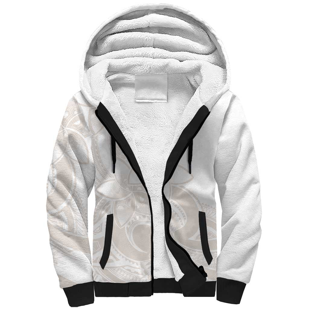Polynesian Tribal Plumeria Lotu Tamaiti Sherpa Hoodie Pastel Nude LT9 Unisex Nude - Polynesian Pride