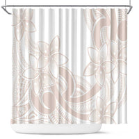Polynesian Tribal Plumeria Lotu Tamaiti Shower Curtain Pastel Nude - Polynesian Pride