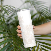 Polynesian Tribal Plumeria Lotu Tamaiti Skinny Tumbler Pastel Nude - Polynesian Pride