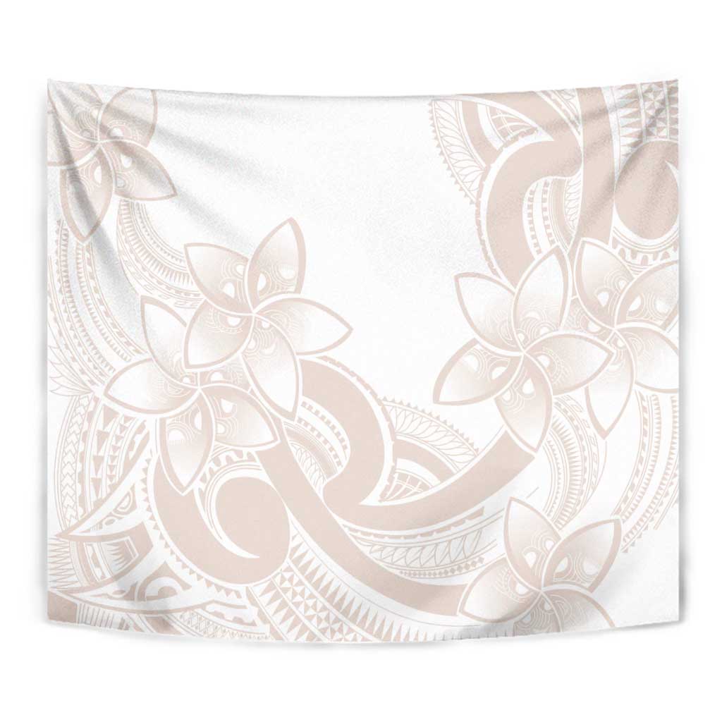 Polynesian Tribal Plumeria Lotu Tamaiti Tapestry Pastel Nude - Polynesian Pride