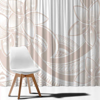 Polynesian Tribal Plumeria Lotu Tamaiti Window Curtain Pastel Nude - Polynesian Pride