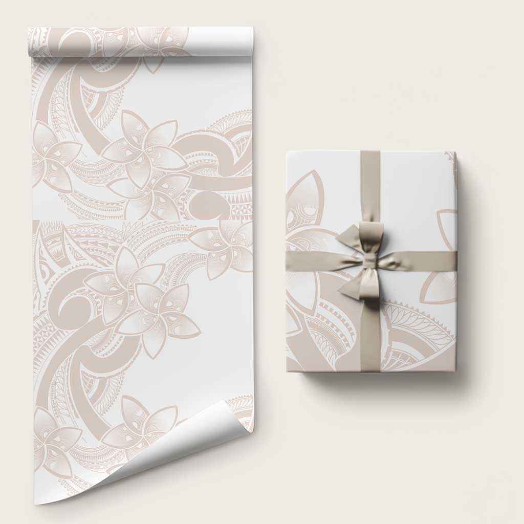 Polynesian Tribal Plumeria Lotu Tamaiti Wrapping Paper Pastel Nude - Polynesian Pride