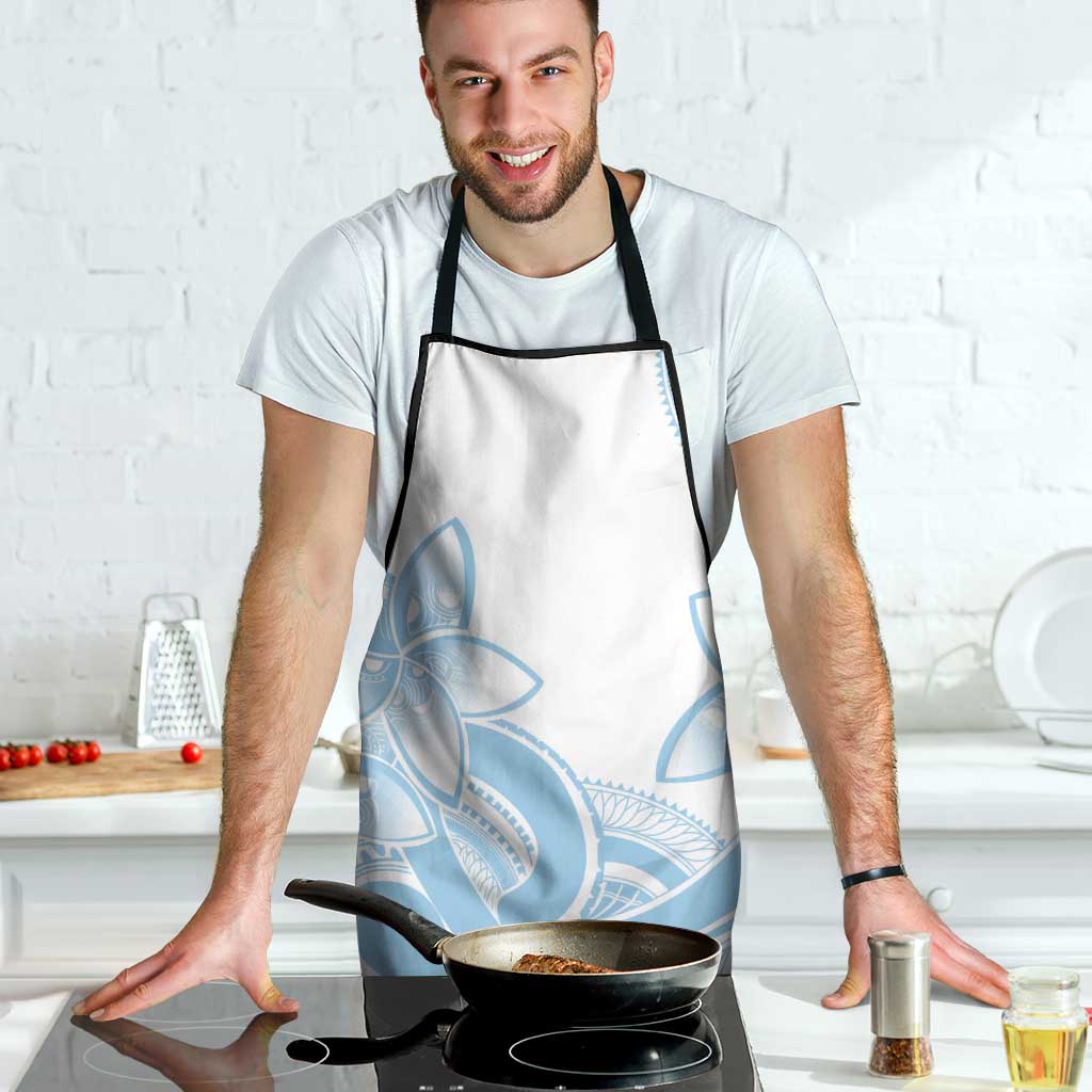 Polynesian Tribal Plumeria Lotu Tamaiti Apron Pastel Sky Blue - Polynesian Pride