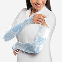 Polynesian Tribal Plumeria Lotu Tamaiti Arm Sleeves Pastel Sky Blue - Polynesian Pride