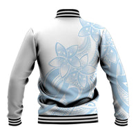 Polynesian Tribal Plumeria Lotu Tamaiti Baseball Jacket Pastel Sky Blue - Polynesian Pride
