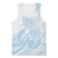 Polynesian Tribal Plumeria Lotu Tamaiti Basketball Jersey Pastel Sky Blue - Polynesian Pride