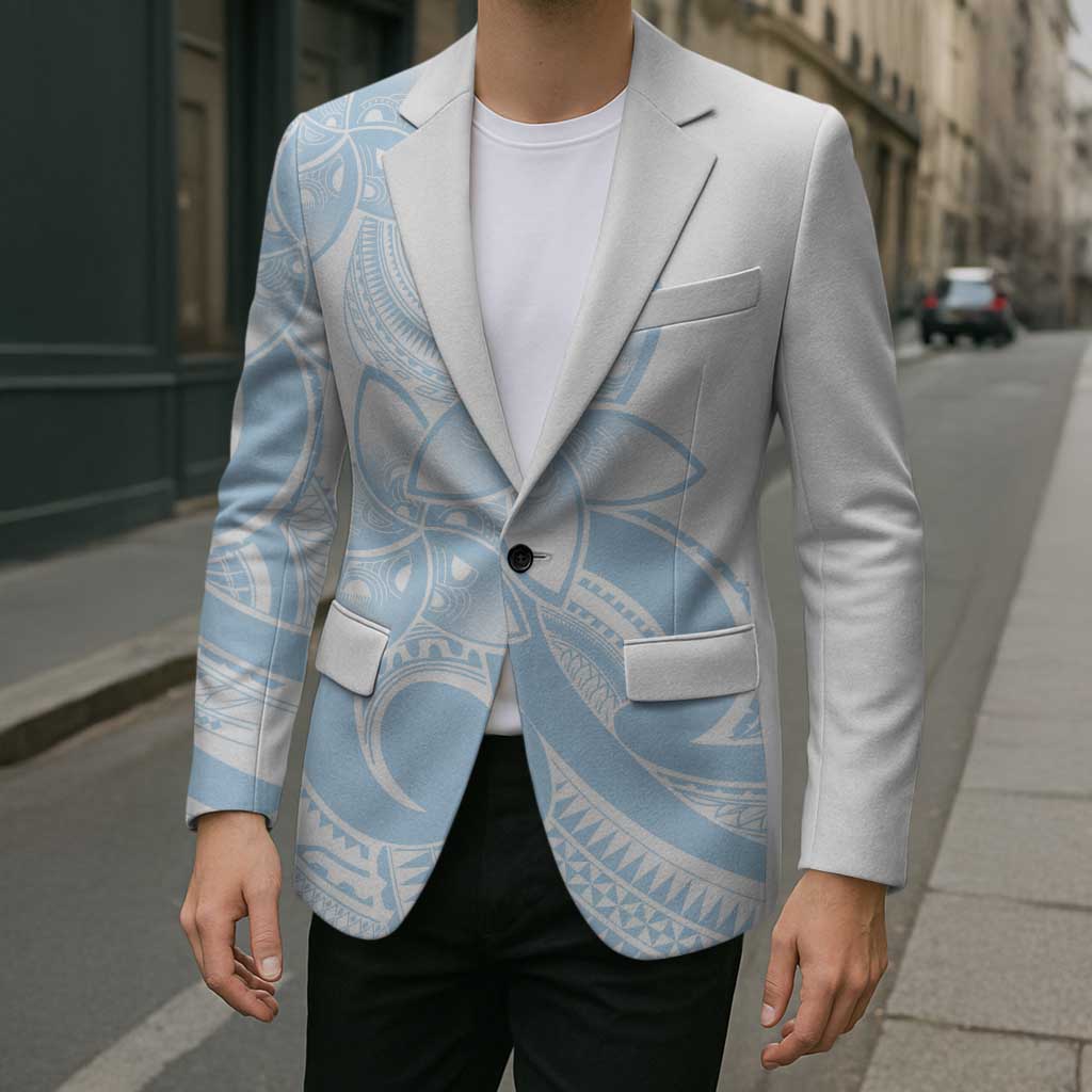 Polynesian Tribal Plumeria Lotu Tamaiti Blazer Pastel Sky Blue LT9 - Polynesian Pride
