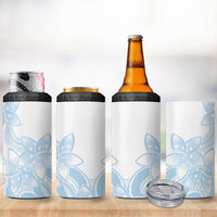 Polynesian Tribal Plumeria Lotu Tamaiti 4 in 1 Can Cooler Tumbler Pastel Sky Blue - Polynesian Pride