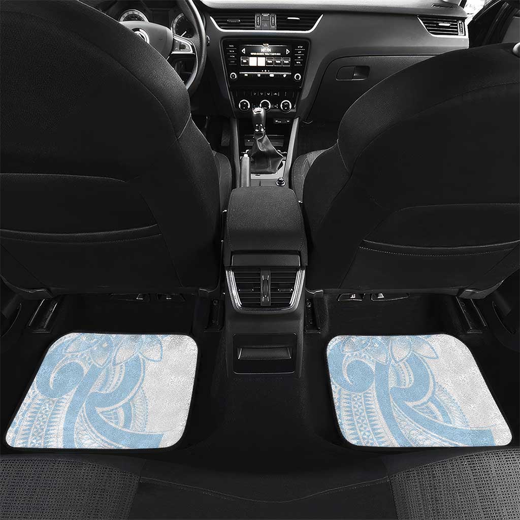Polynesian Tribal Plumeria Lotu Tamaiti Car Mats Pastel Sky Blue - Polynesian Pride