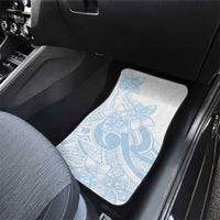 Polynesian Tribal Plumeria Lotu Tamaiti Car Mats Pastel Sky Blue - Polynesian Pride