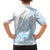 Polynesian Tribal Plumeria Lotu Tamaiti Family Matching Off Shoulder Short Dress and Hawaiian Shirt Pastel Sky Blue - Polynesian Pride