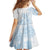 Polynesian Tribal Plumeria Lotu Tamaiti Family Matching Off Shoulder Short Dress and Hawaiian Shirt Pastel Sky Blue - Polynesian Pride