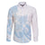 Polynesian Tribal Plumeria Lotu Tamaiti Family Matching Off Shoulder Short Dress and Hawaiian Shirt Pastel Sky Blue - Polynesian Pride