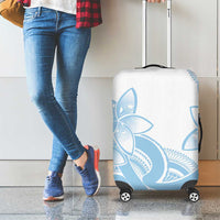 Polynesian Tribal Plumeria Lotu Tamaiti Luggage Cover Pastel Sky Blue - Polynesian Pride
