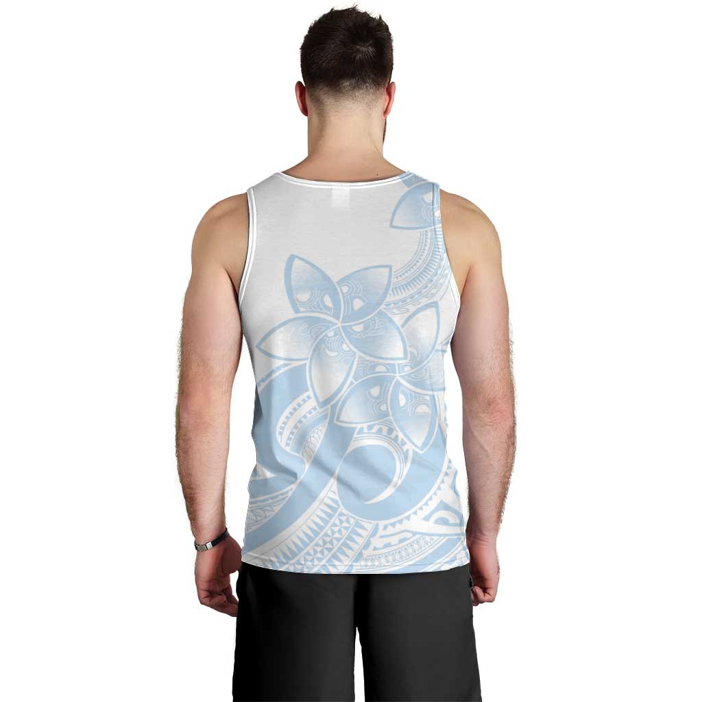 Polynesian Tribal Plumeria Lotu Tamaiti Men Tank Top Pastel Sky Blue LT9 - Polynesian Pride