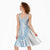 Polynesian Tribal Plumeria Lotu Tamaiti Midi Dress Pastel Sky Blue - Polynesian Pride
