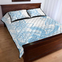 Polynesian Tribal Plumeria Lotu Tamaiti Quilt Bed Set Pastel Sky Blue - Polynesian Pride