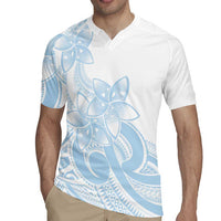 Polynesian Tribal Plumeria Lotu Tamaiti Rugby Jersey Pastel Sky Blue - Polynesian Pride