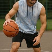 Polynesian Tribal Plumeria Lotu Tamaiti Sleeveless Hoodie Pastel Sky Blue - Polynesian Pride