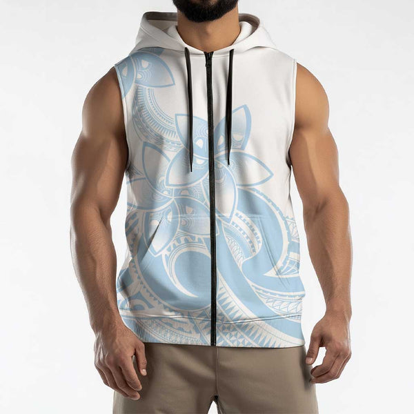 Polynesian Pride Plumeria Flowers Sherpa Hoodie Polynesian Tribal Gradient Purple LT9 main image 1