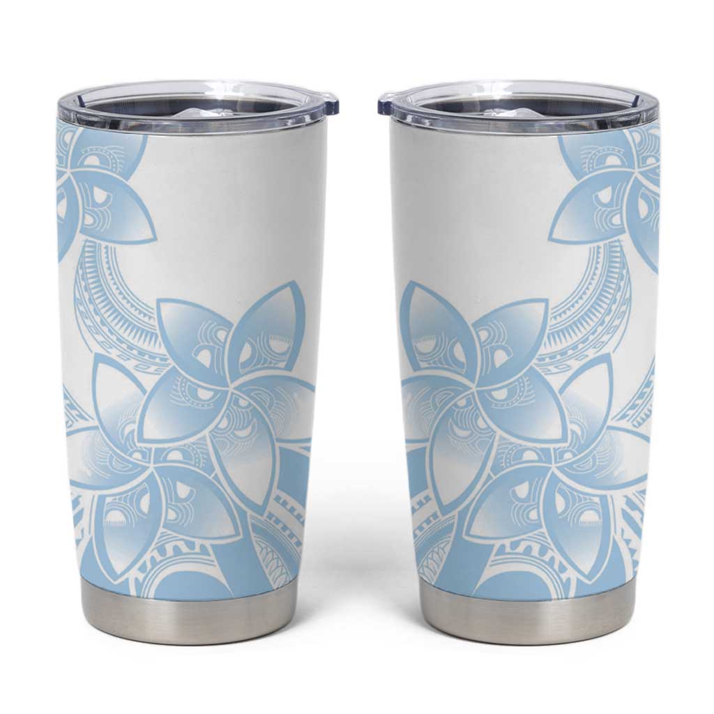 Polynesian Tribal Plumeria Lotu Tamaiti Tumbler Cup Pastel Sky Blue - Polynesian Pride