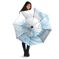 Polynesian Tribal Plumeria Lotu Tamaiti Umbrella Pastel Sky Blue - Polynesian Pride