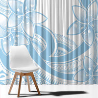 Polynesian Tribal Plumeria Lotu Tamaiti Window Curtain Pastel Sky Blue - Polynesian Pride
