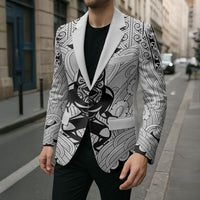2026 Autumn Rugby Nations New Zealand Custom Blazer White Kowhaiwhai Maori Tribal Taniko Motif