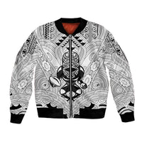 2026 Autumn Rugby Nations New Zealand Custom Bomber Jacket White Kowhaiwhai Maori Tribal Taniko Motif
