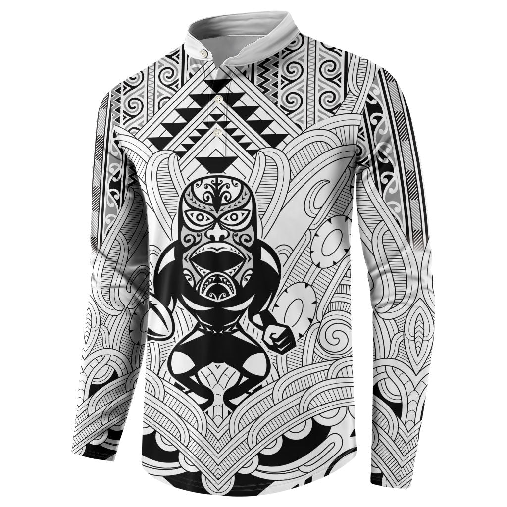 2026 Autumn Rugby Nations New Zealand Custom Button Sweatshirt White Kowhaiwhai Maori Tribal Taniko Motif
