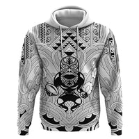 2026 Autumn Rugby Nations New Zealand Custom Hoodie White Kowhaiwhai Maori Tribal Taniko Motif