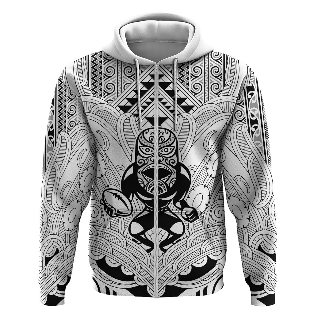 2026 Autumn Rugby Nations New Zealand Custom Hoodie White Kowhaiwhai Maori Tribal Taniko Motif
