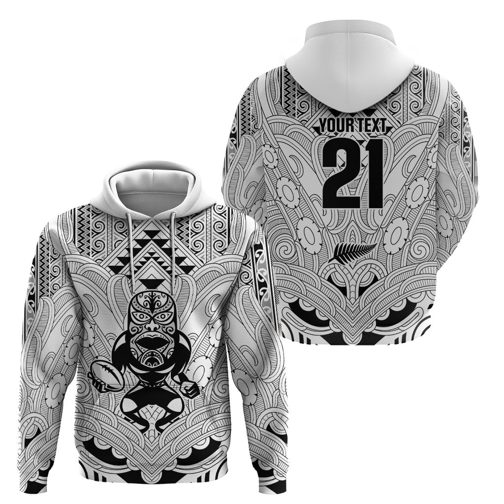 2026 Autumn Rugby Nations New Zealand Custom Hoodie White Kowhaiwhai Maori Tribal Taniko Motif