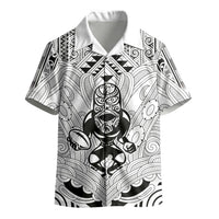 2026 Autumn Rugby Nations New Zealand Custom Kid Hawaiian Shirt White Kowhaiwhai Maori Tribal Taniko Motif