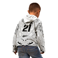 2026 Autumn Rugby Nations New Zealand Custom Kid Hoodie White Kowhaiwhai Maori Tribal Taniko Motif